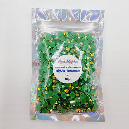 Green Jelly AB Resin Rhinestones Flatback