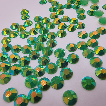 Green Jelly AB Resin Rhinestones Flatback