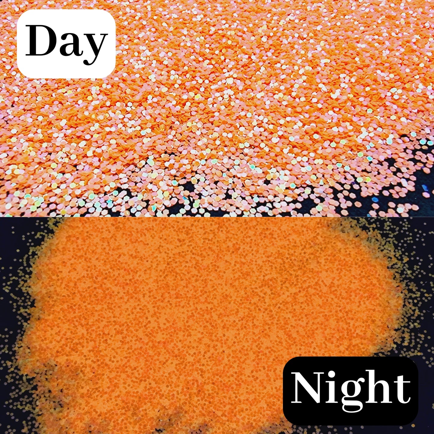 Bed of roses orange glow in the dark glitter